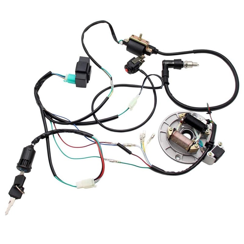PRO BAT Lifan Stator Kick Start Electric Wire Harness Kit Complete Wiring Harness Loom CDI Coil Magneto Pit Dirt Bike ATV SSR YX Coolster for 50cc 70cc 90cc 110cc 125cc 140cc - Image 3